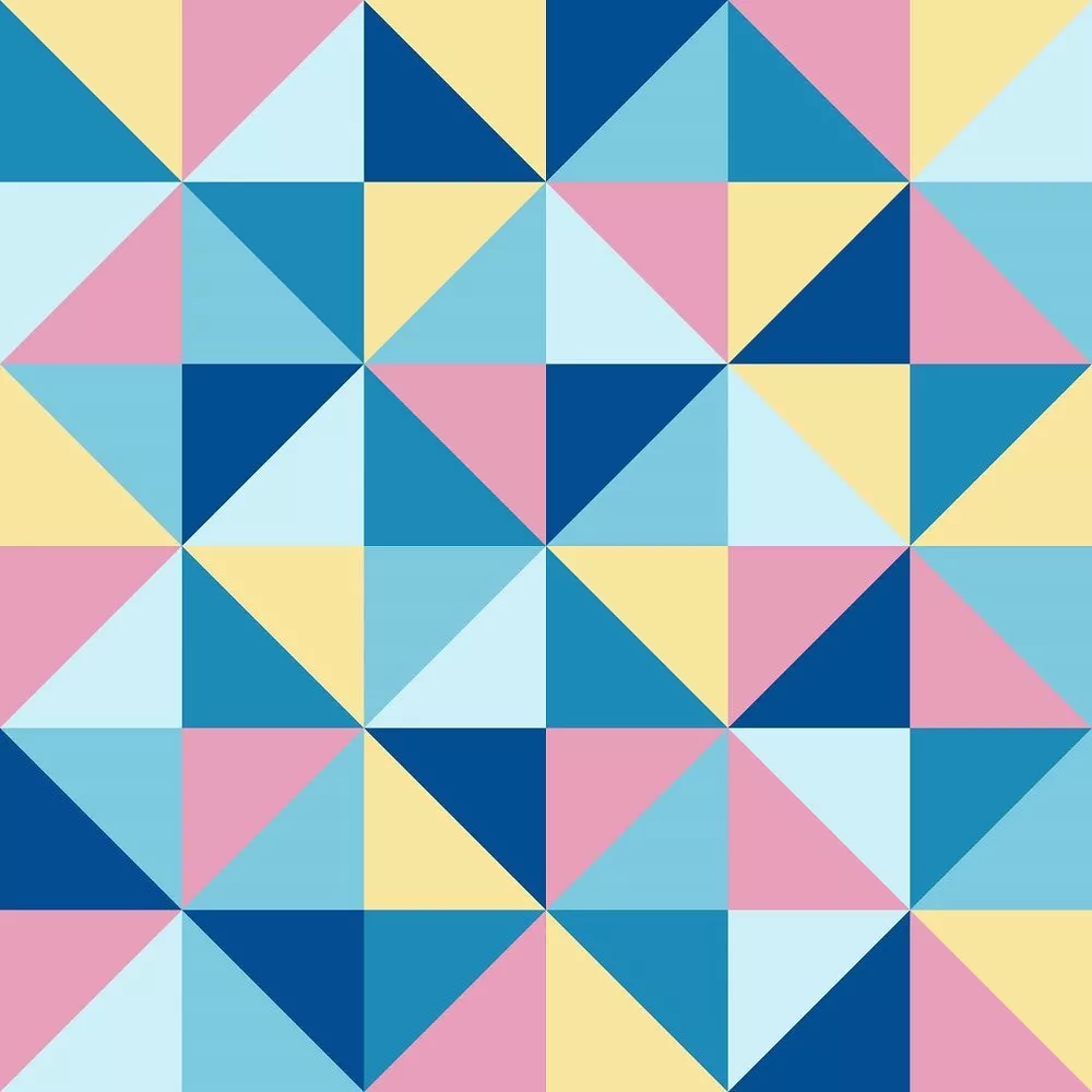 Retro Windmill Blues Fabric