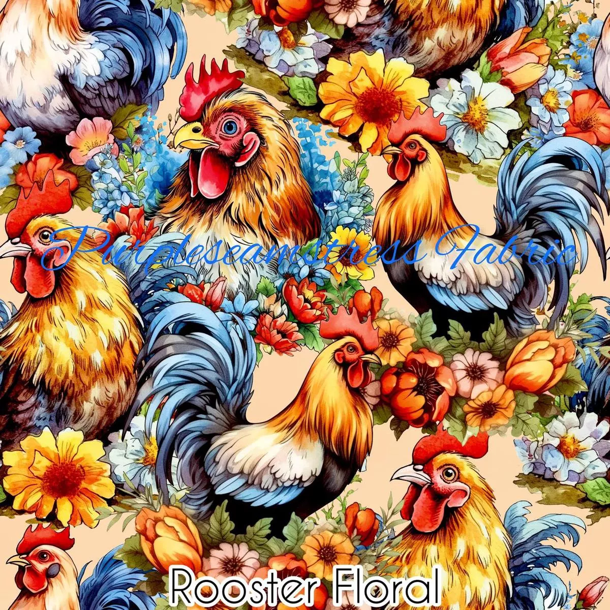 Rooster FloralFabric