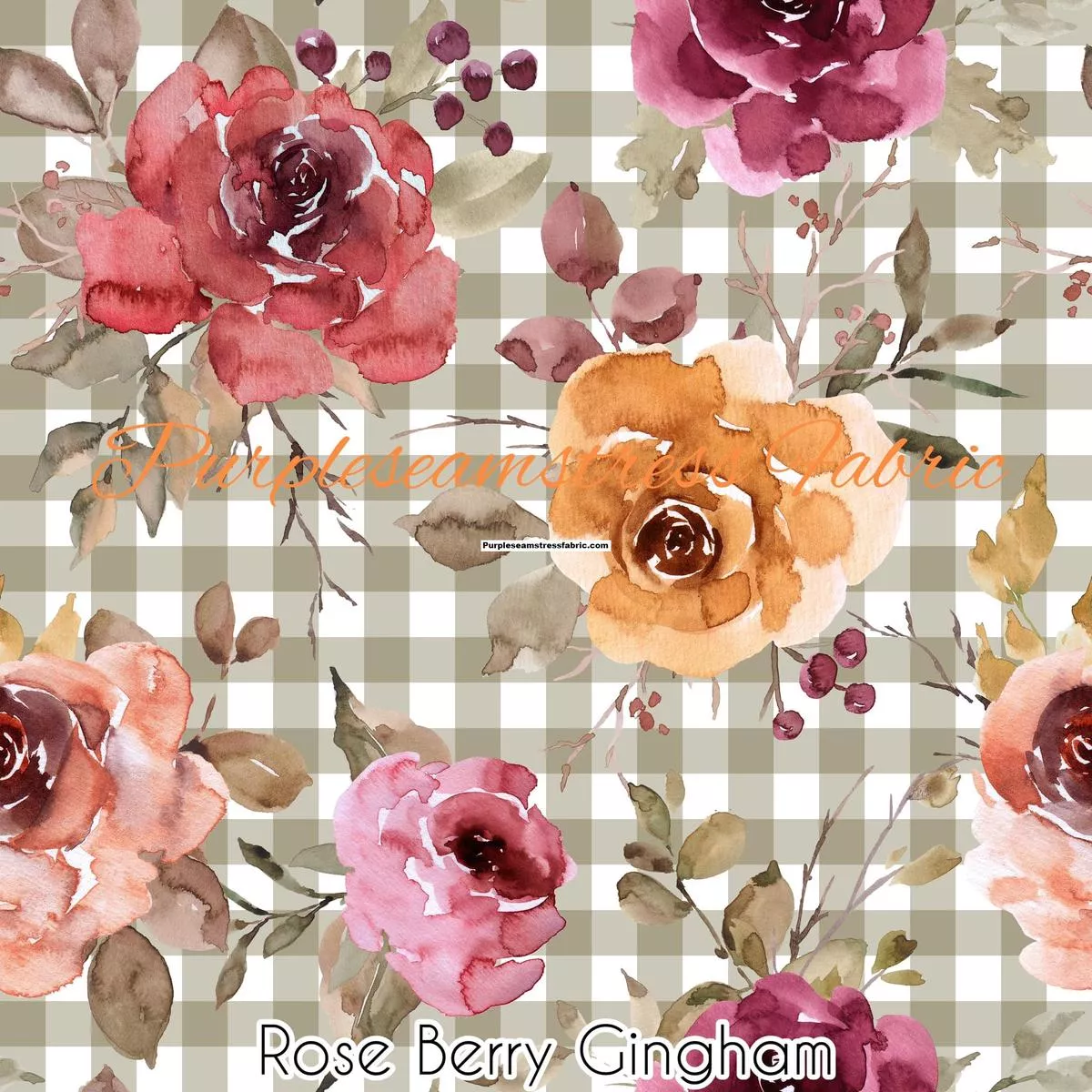 Rose Berry GinghamFabric