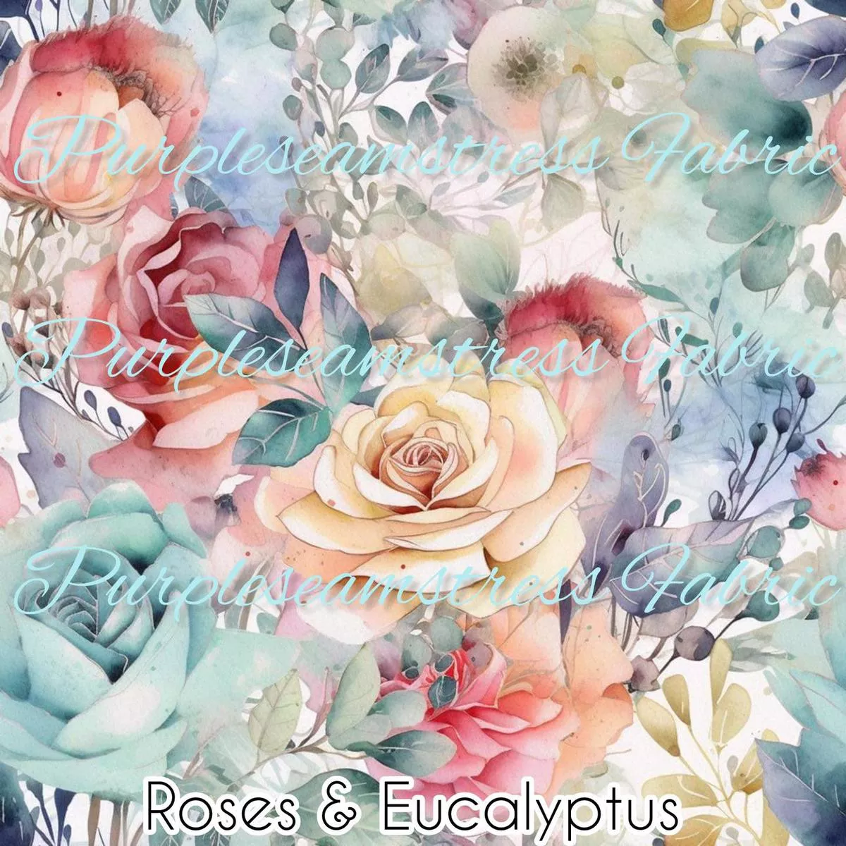 Roses & EucalyptusFabric