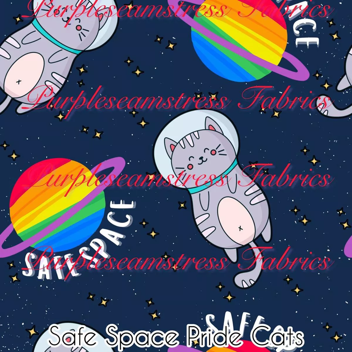 Safe Space Pride CatsFabric