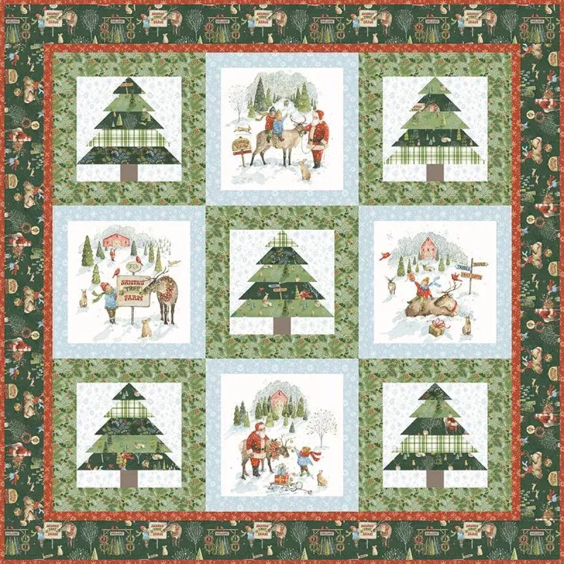 Santa’s Tree Farm Panel Quilt Kit