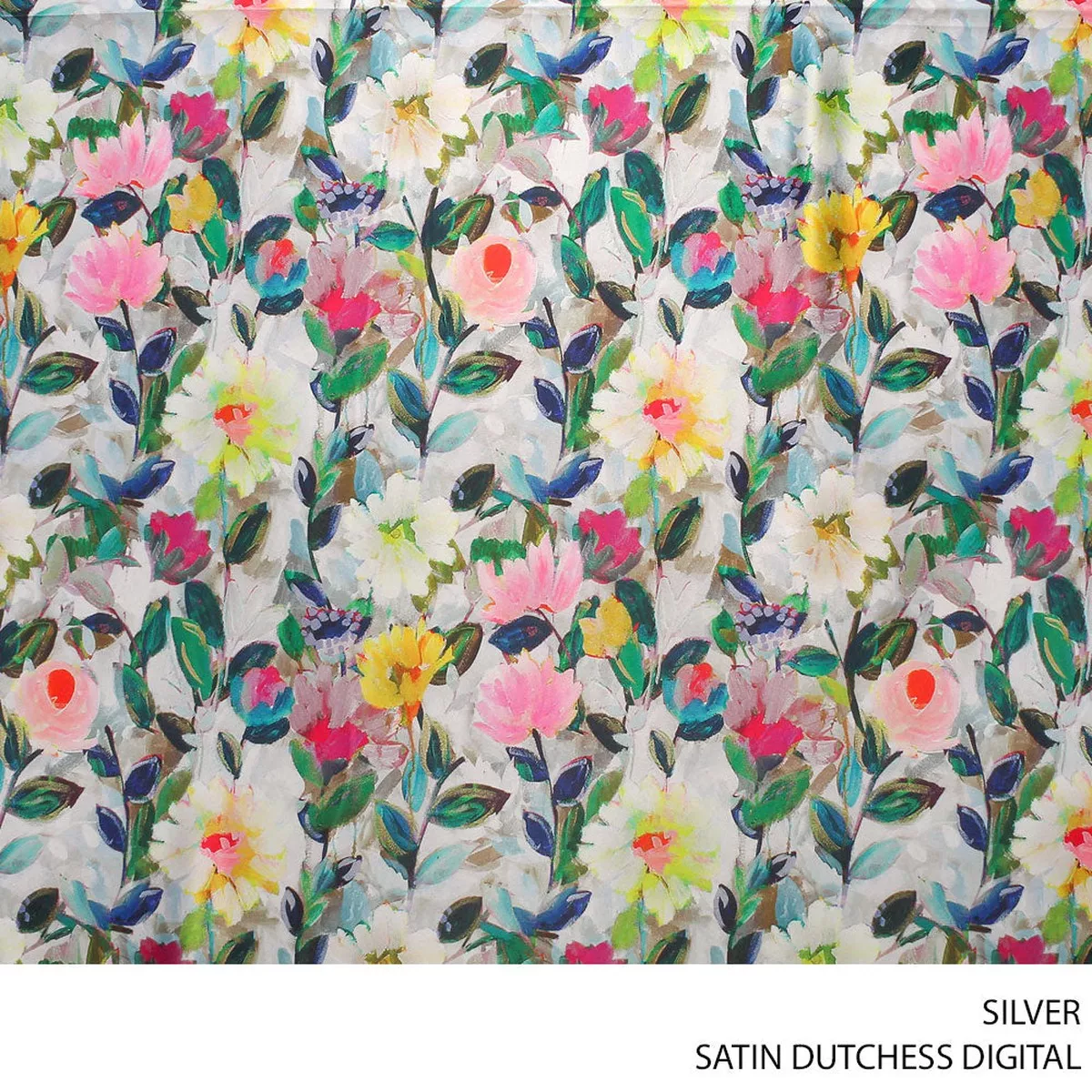 SATIN DUTCHESS DIGITAL FABRIC SILVER