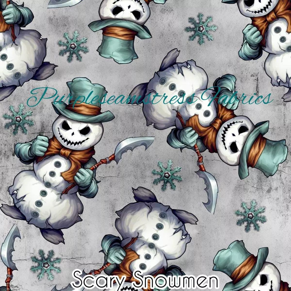Scary SnowmenFabric