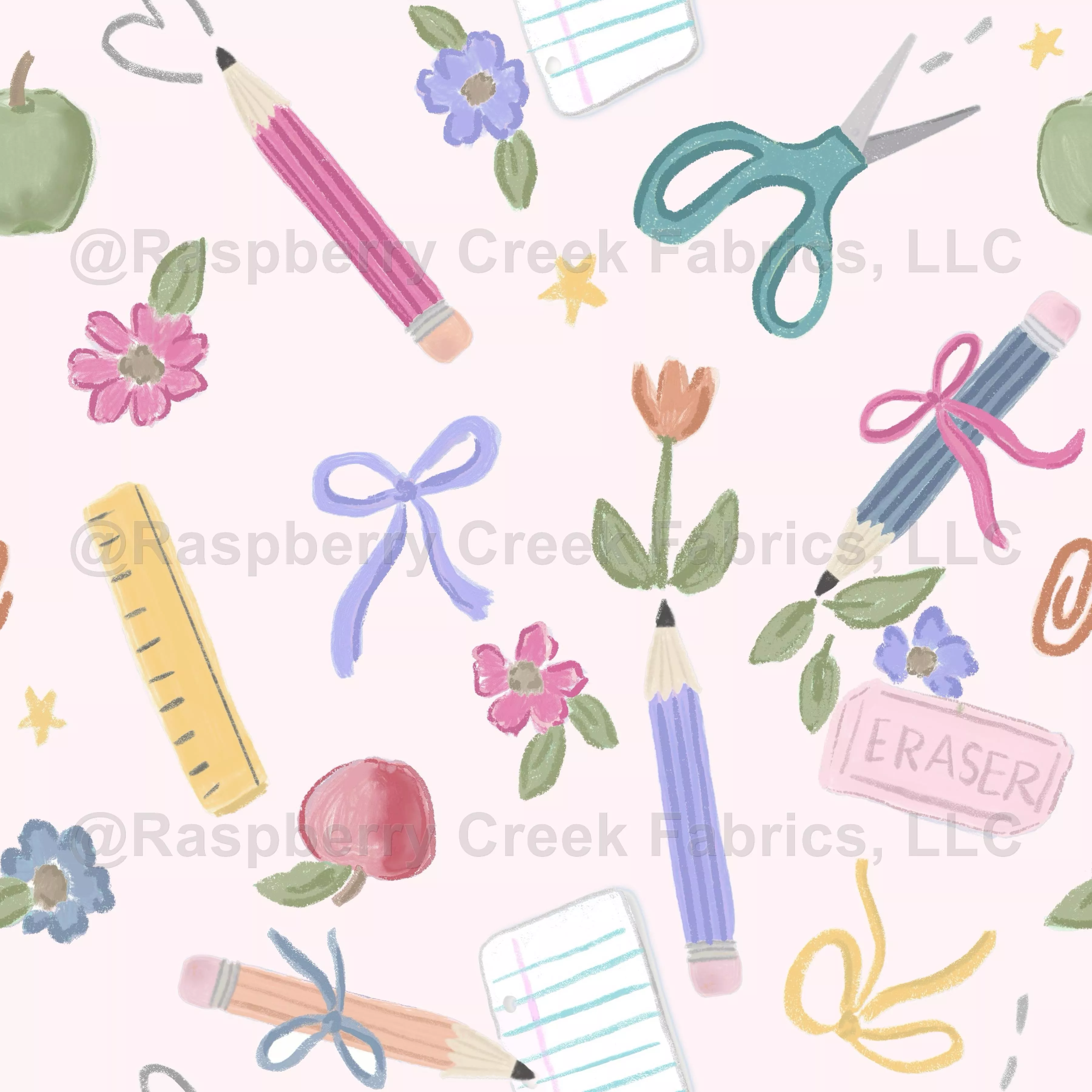 School Supply Essentials on Pink