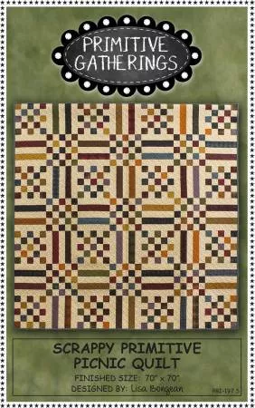 Scrappy Primitive Picnic Quilt Pattern