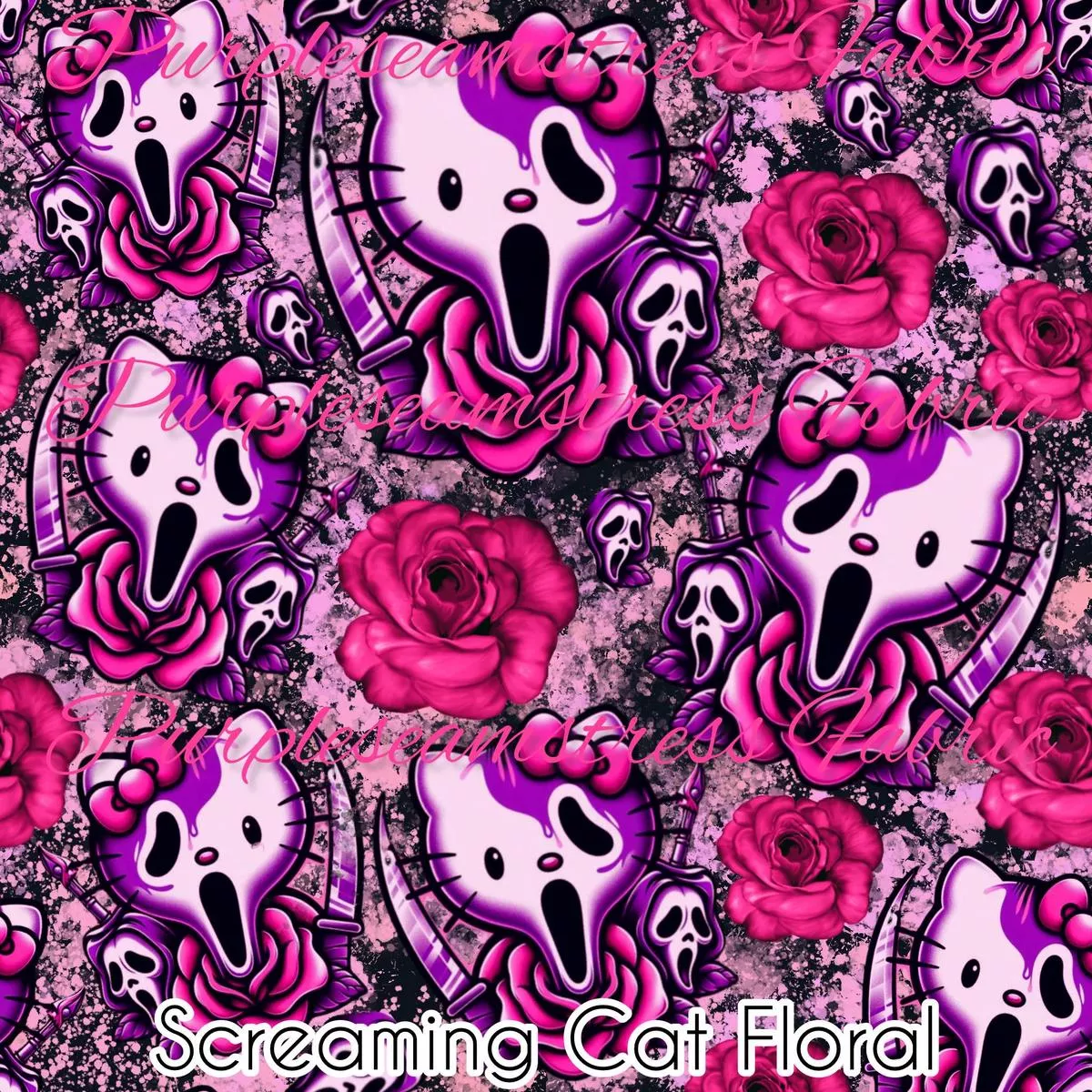 Screaming Cat FloralFabric