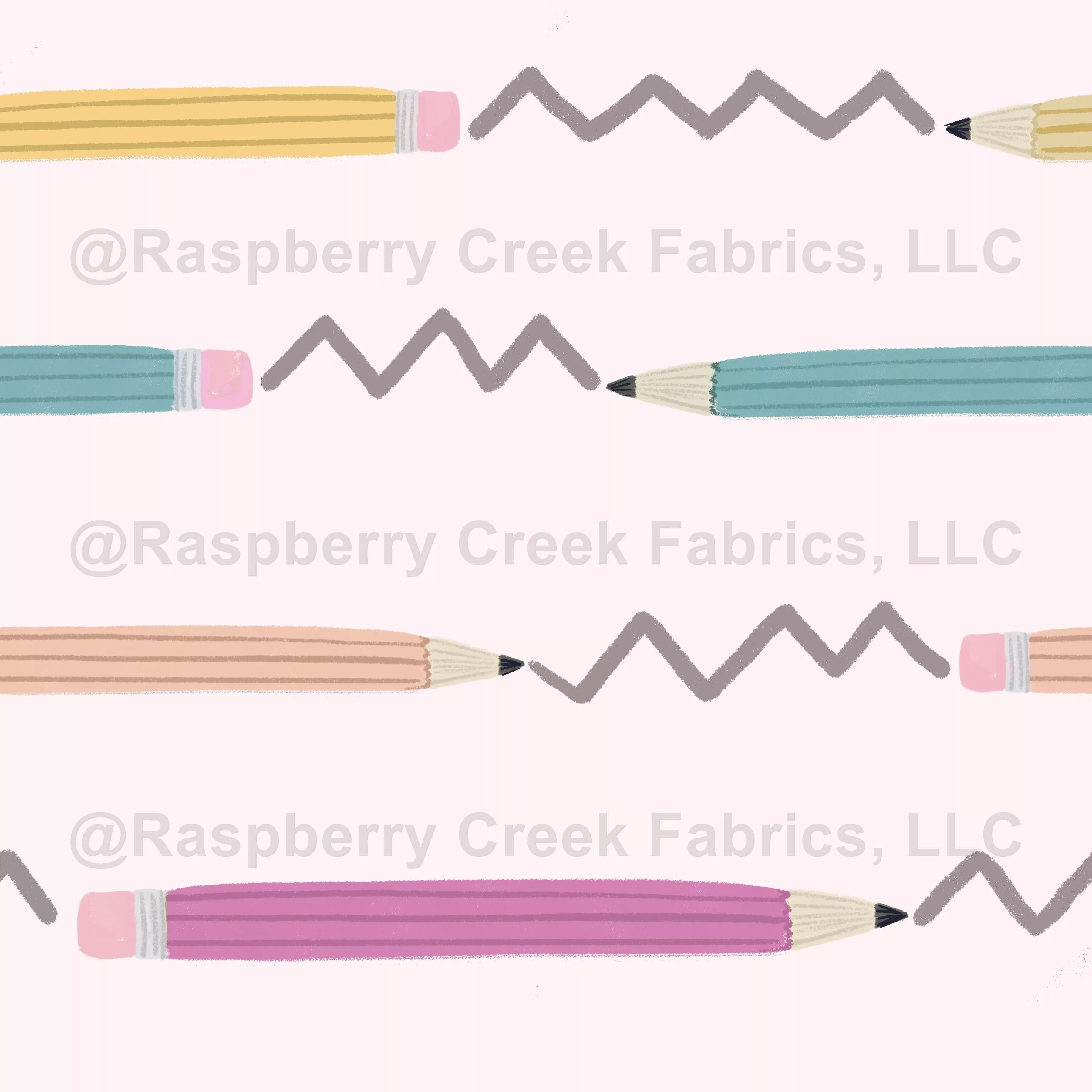 Scribble Pencil Stripe in Multi on Pink