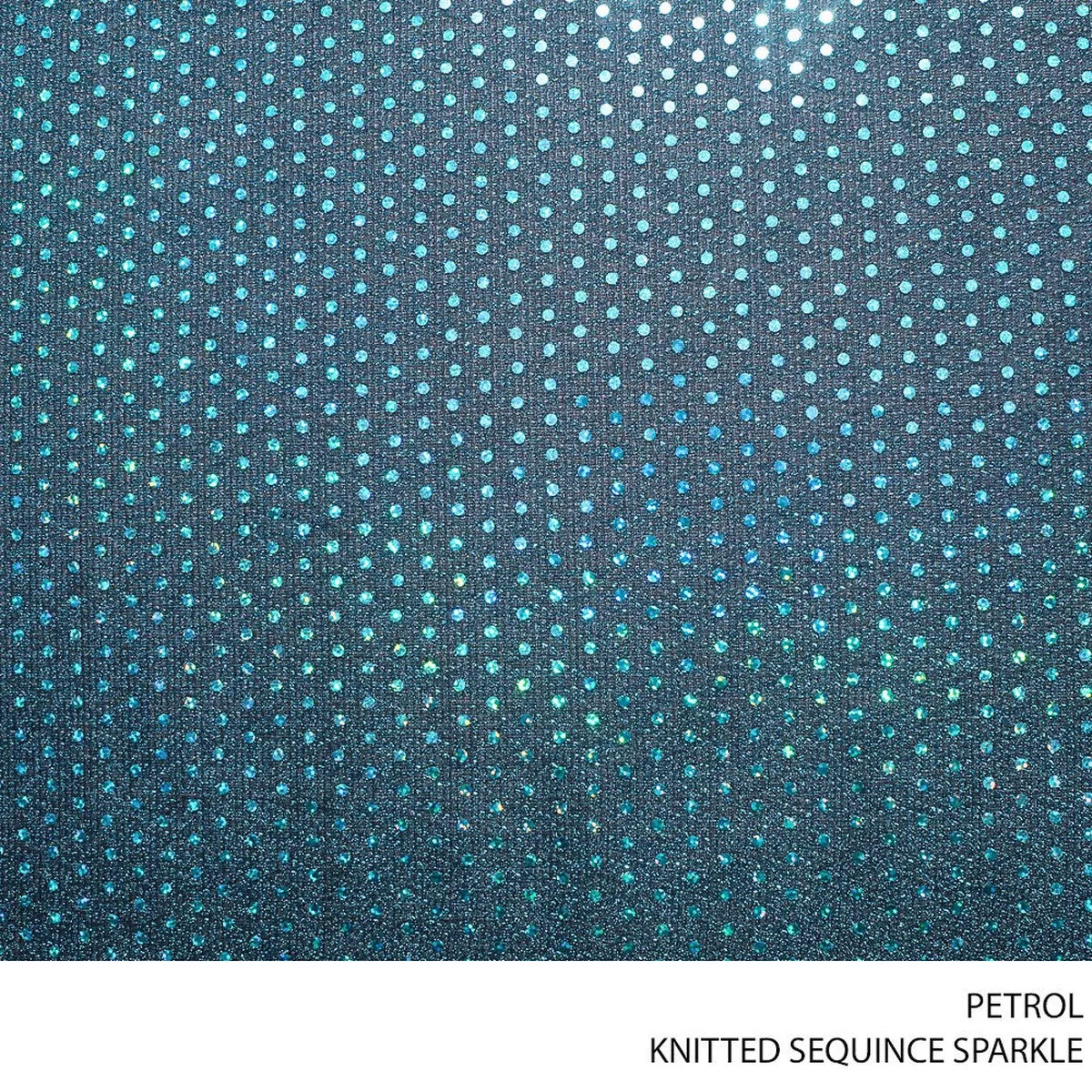 SEQUINCE KNITTED SPANGLE FABRIC 150CM PETROL