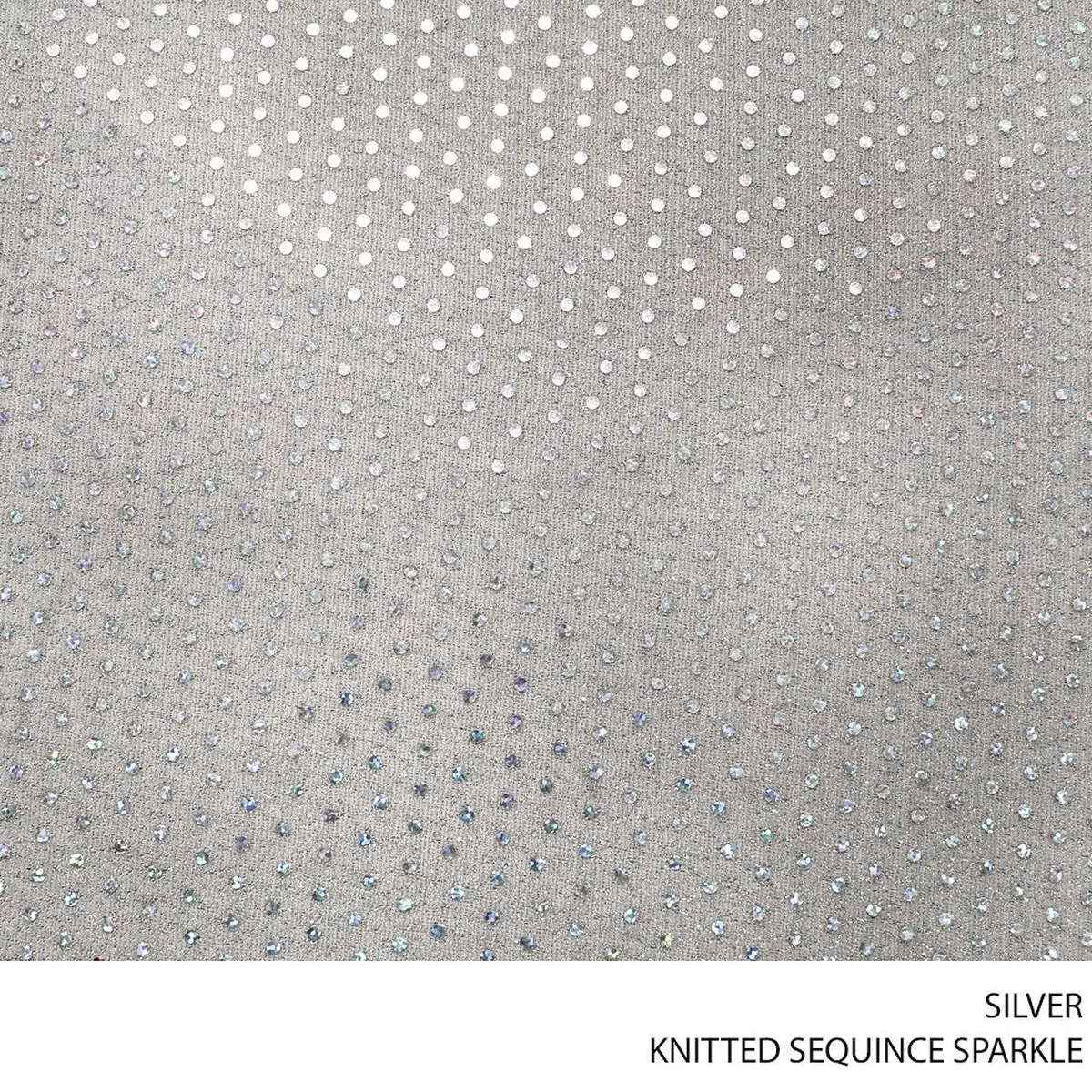 SEQUINCE KNITTED SPANGLE FABRIC 150CM SILVER