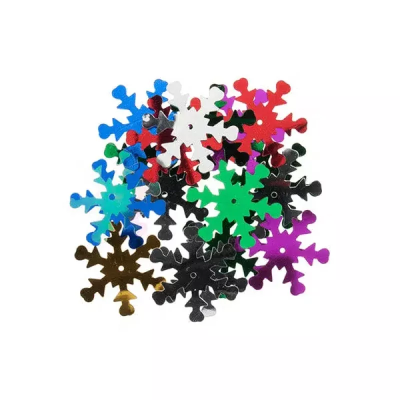 Sequins – 24mm Snowflake – Assorted Colours
