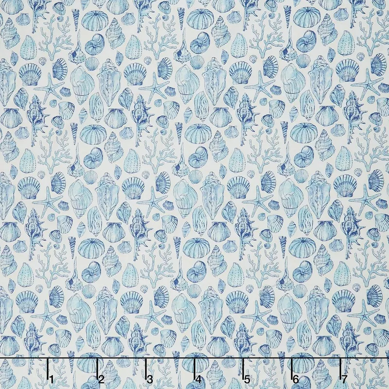 Serena Shores – Sketchy Shells Cloud Yardage