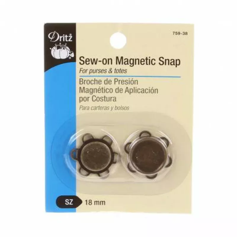 Sew-on Magnetic Snap Brass