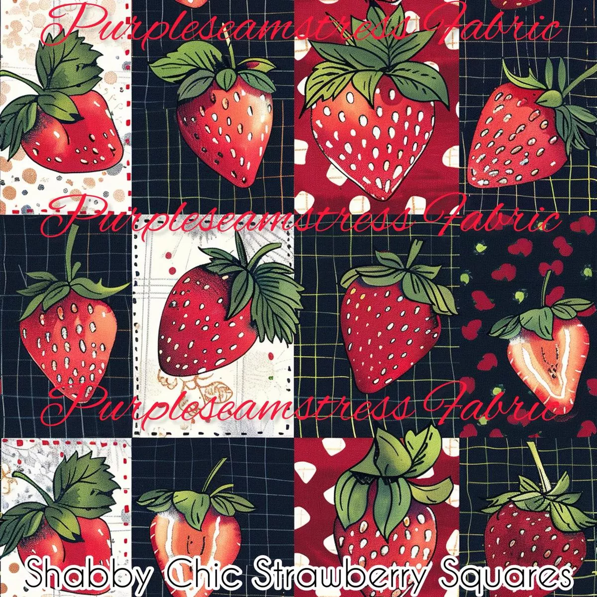 Shabby Chic Strawberry SquaresF…