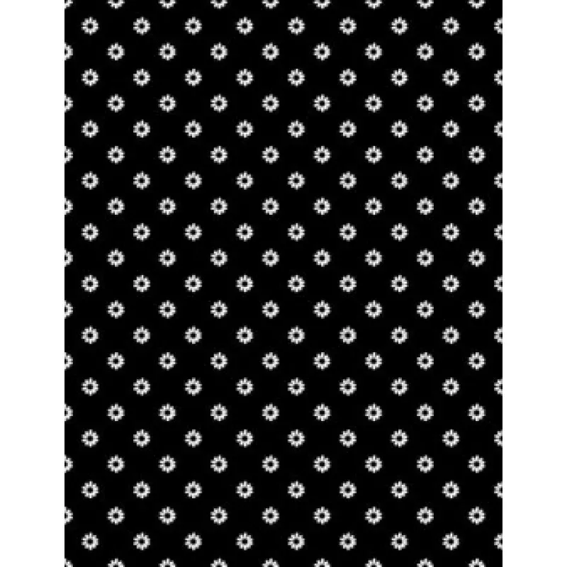 Shadow Blooms – Daisy Dot Black – Yardage