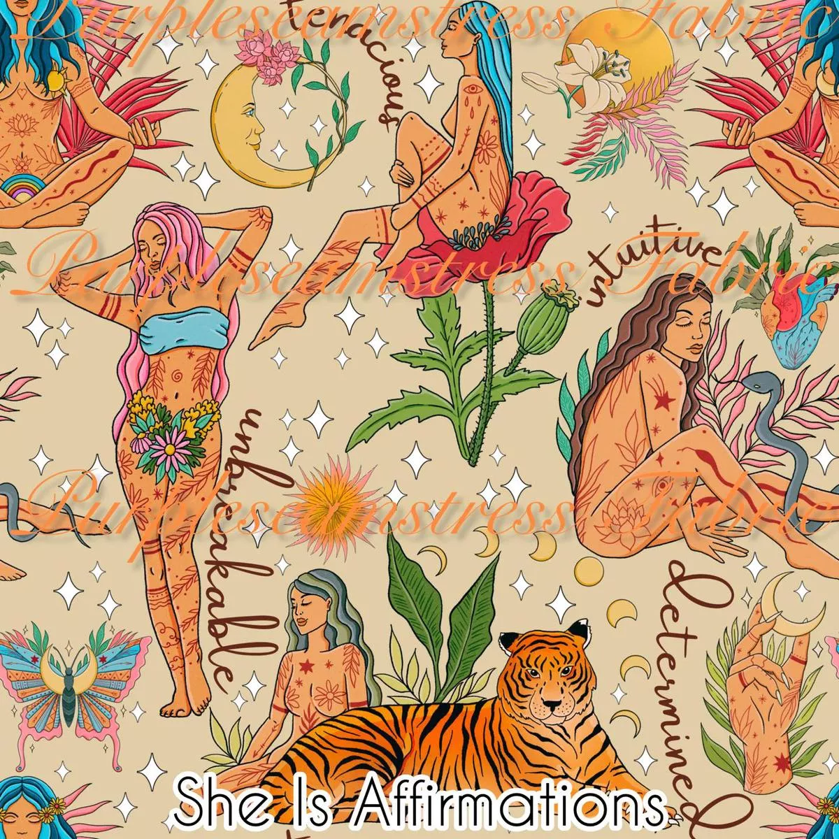 She Is AffirmationsFabric
