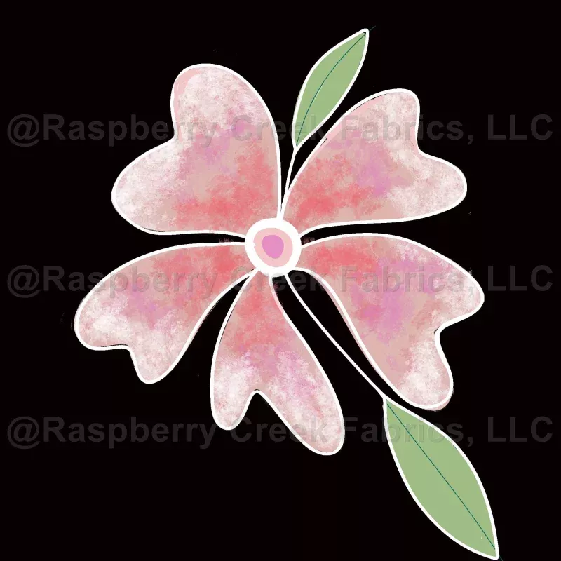 Simple Pink Floral on Black