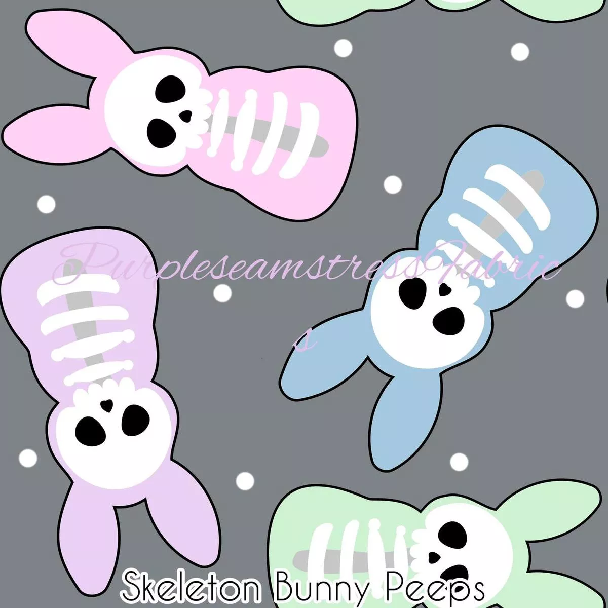 Skeleton Bunny PeepsFabric