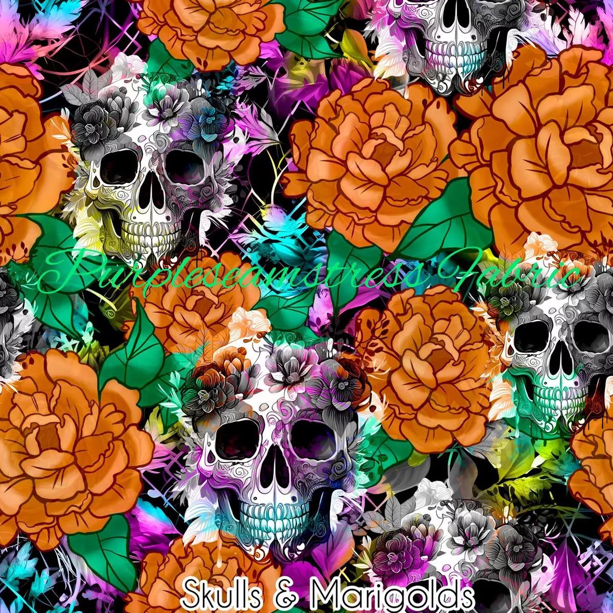 Skulls & MarigoldsFabric