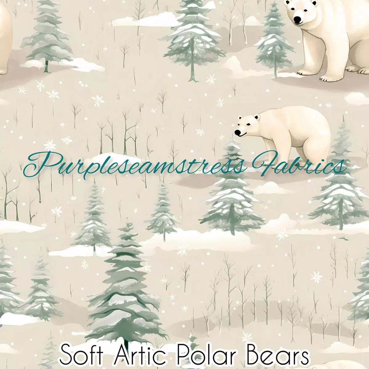 Soft Arctic Polar BearsFabric