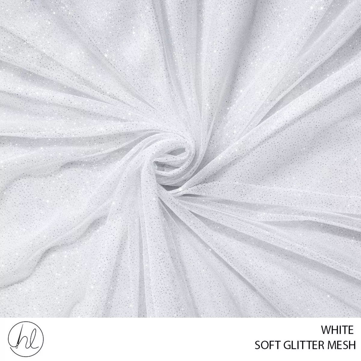 Soft glitter Mesh 56 White 150cm Per M