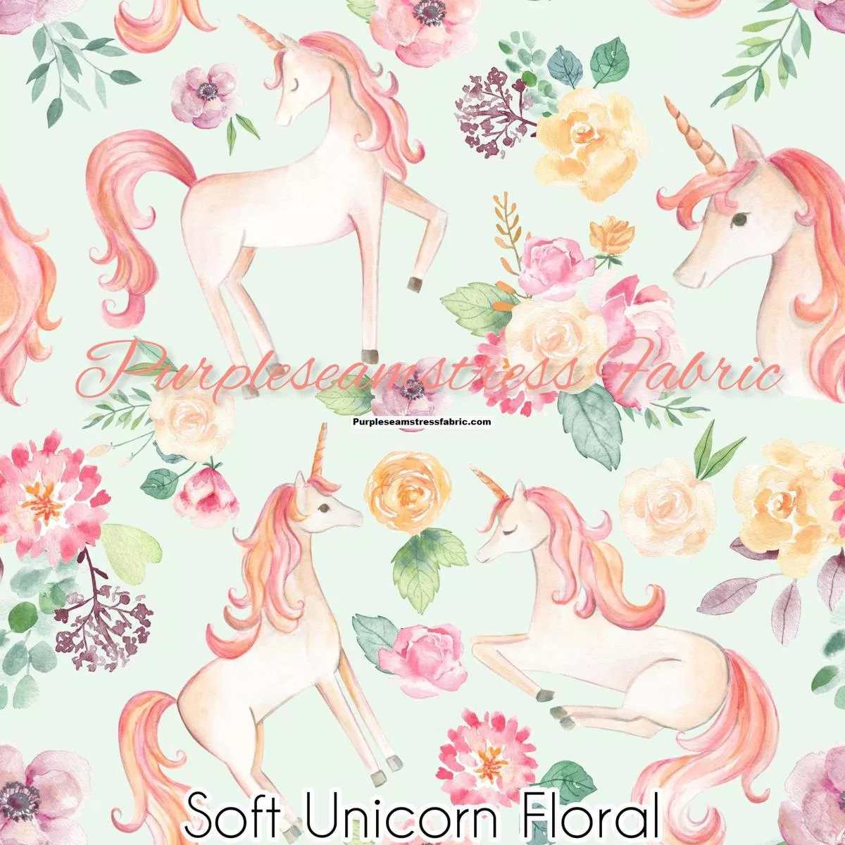 Soft Unicorn FloralFabric