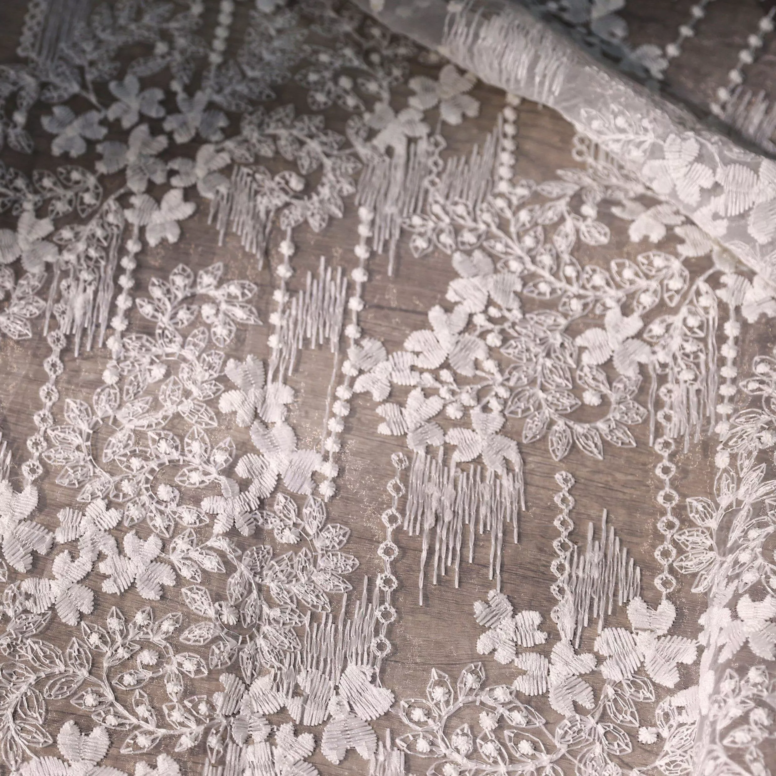 Solid Non-Stretch Embroidery Polyester Lace TB03603