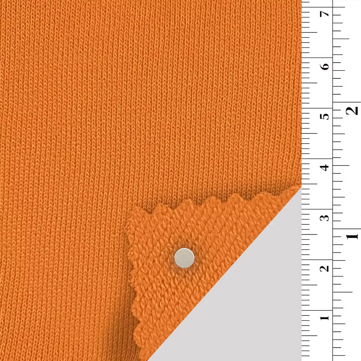 Solid Stretch Combed Cotton French Terry A110302 – Orange 8675