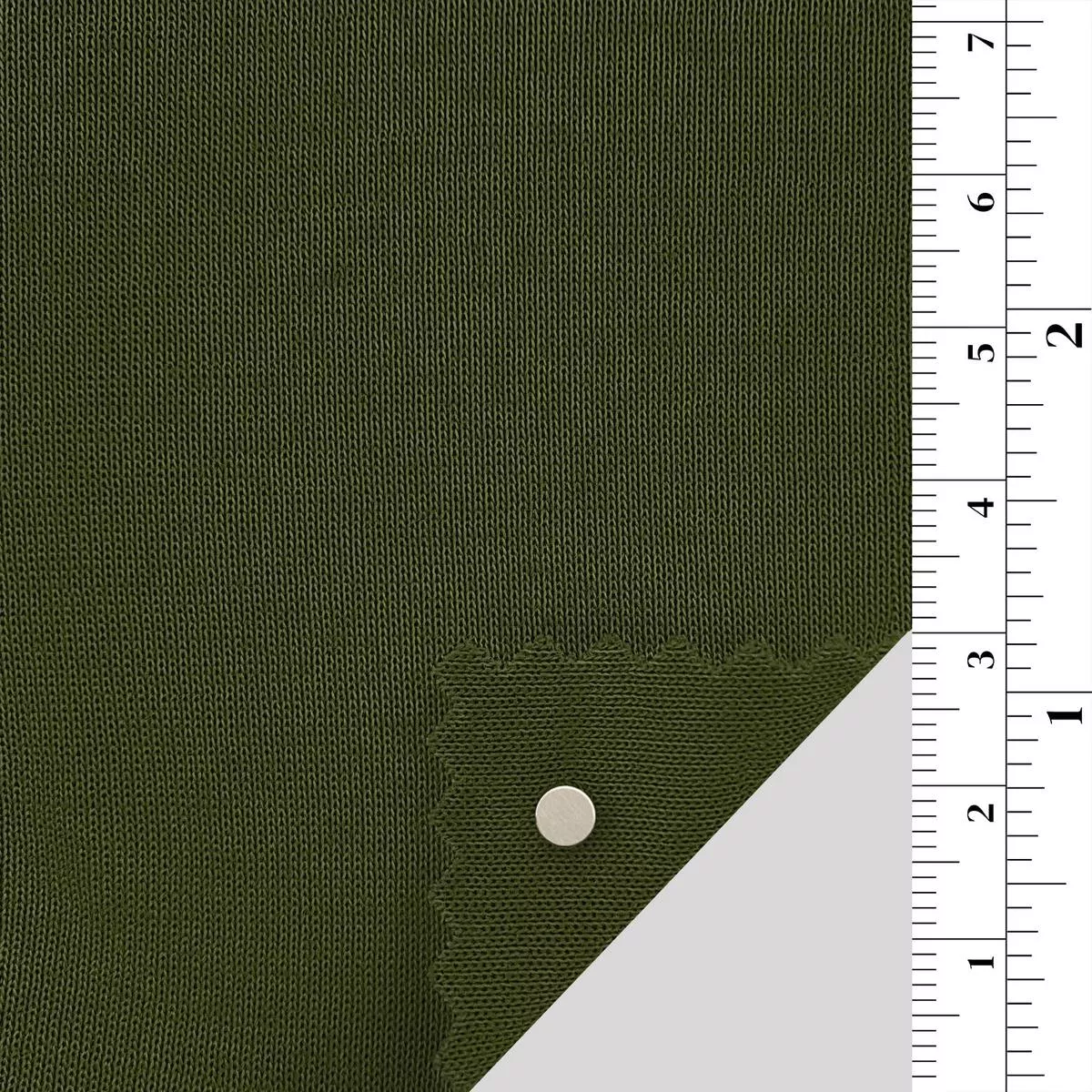 Solid Stretch Combed Cotton Polyester Double Knit / Interlock A110304 – Olive Green 8847