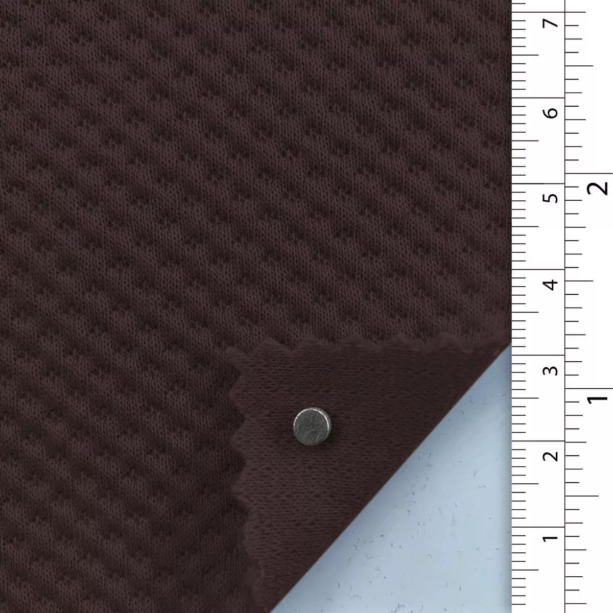 Solid Stretch Combed Cotton Polyester Scuba Jacquard A110315 – Coffee 9511
