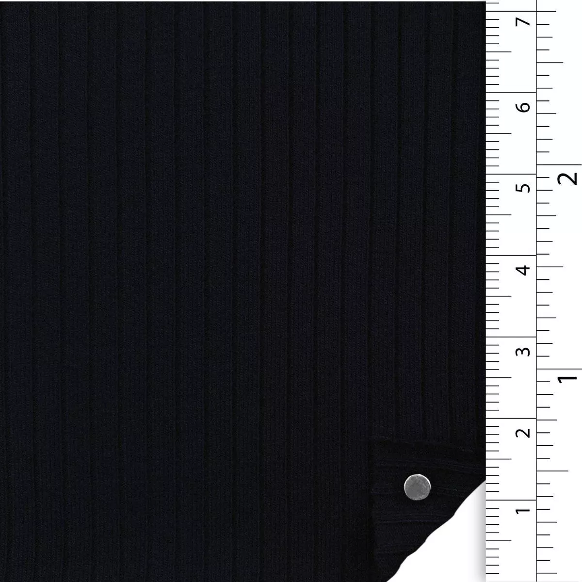 Solid Stretch Combed Cotton Viscose Rib 4×2 A107315 – Black 8006