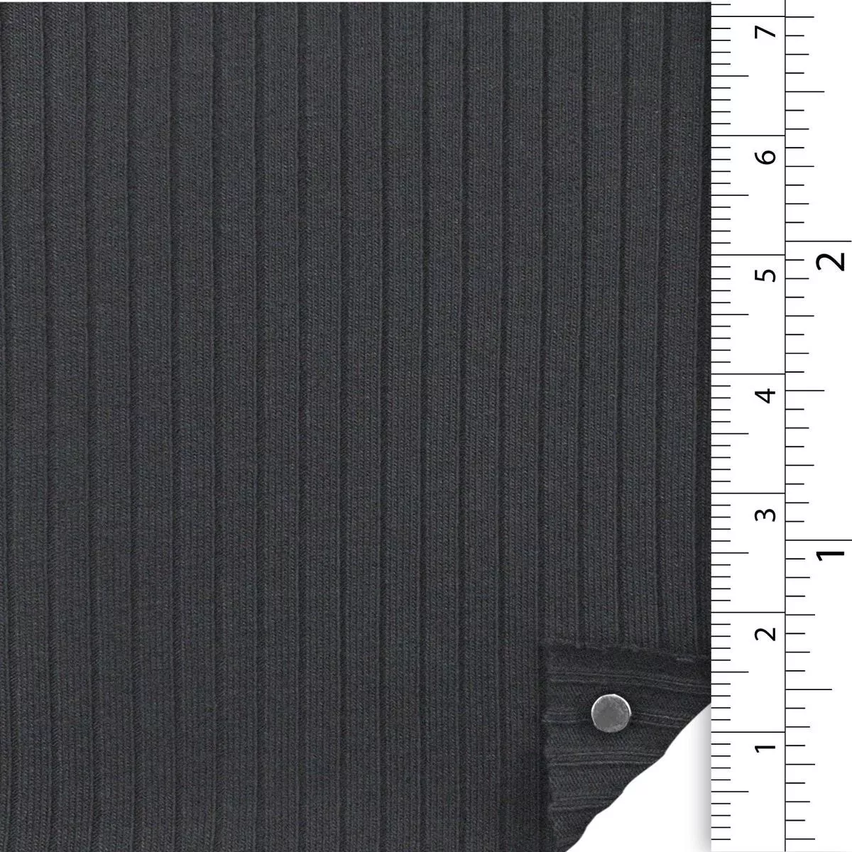 Solid Stretch Combed Cotton Viscose Rib 4×2 A107315 – Charcoal 7994