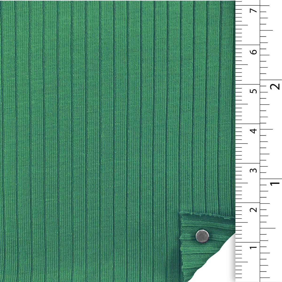 Solid Stretch Combed Cotton Viscose Rib 4×2 A107315 – Green 7997