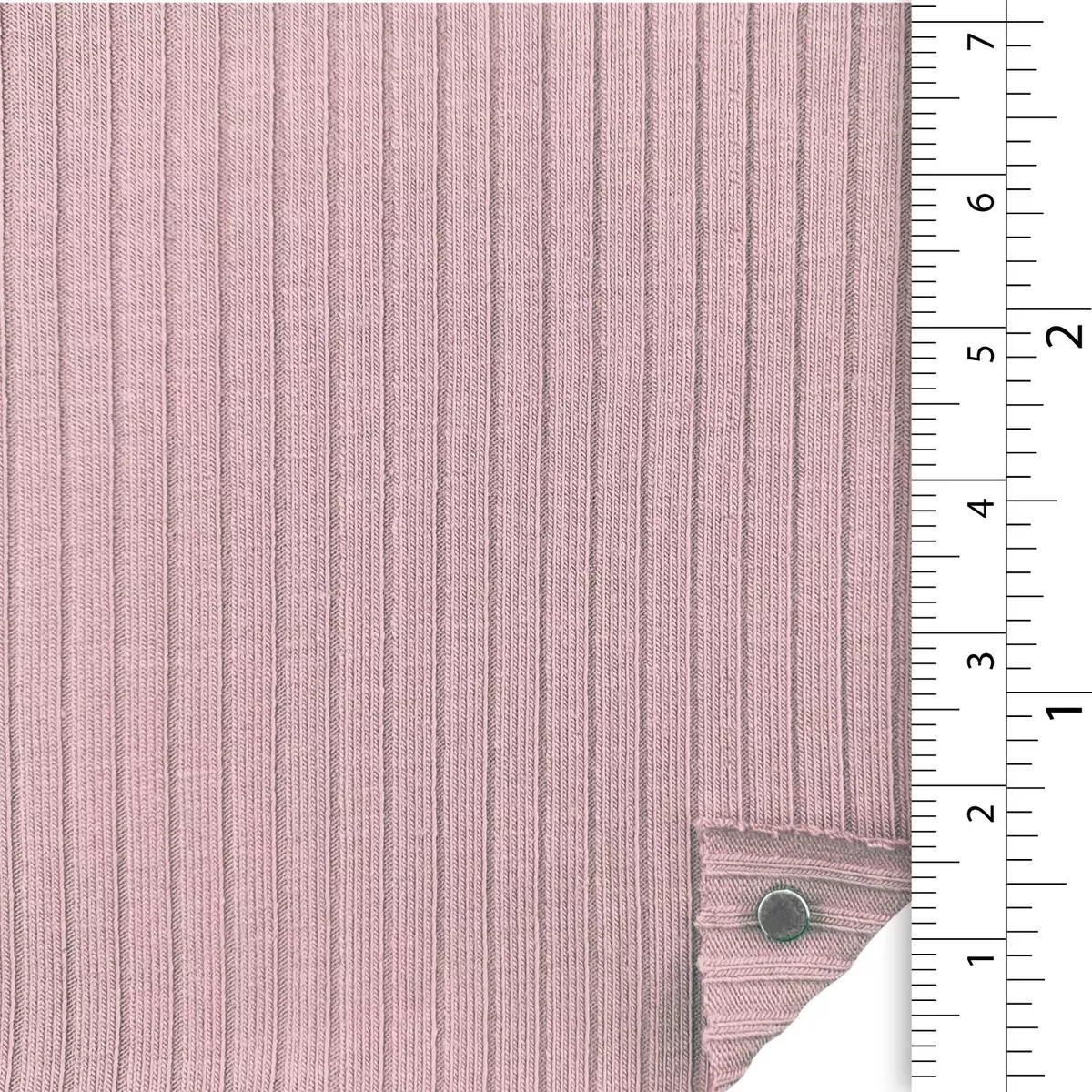 Solid Stretch Combed Cotton Viscose Rib 4×2 A107315 – Pink 7988