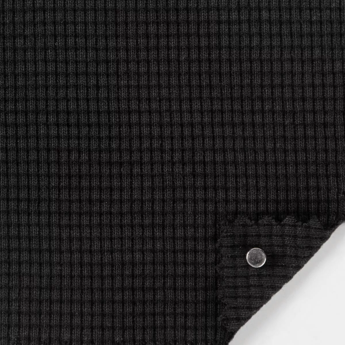 Solid Stretch Combed Cotton Waffle A031401 – Black 1