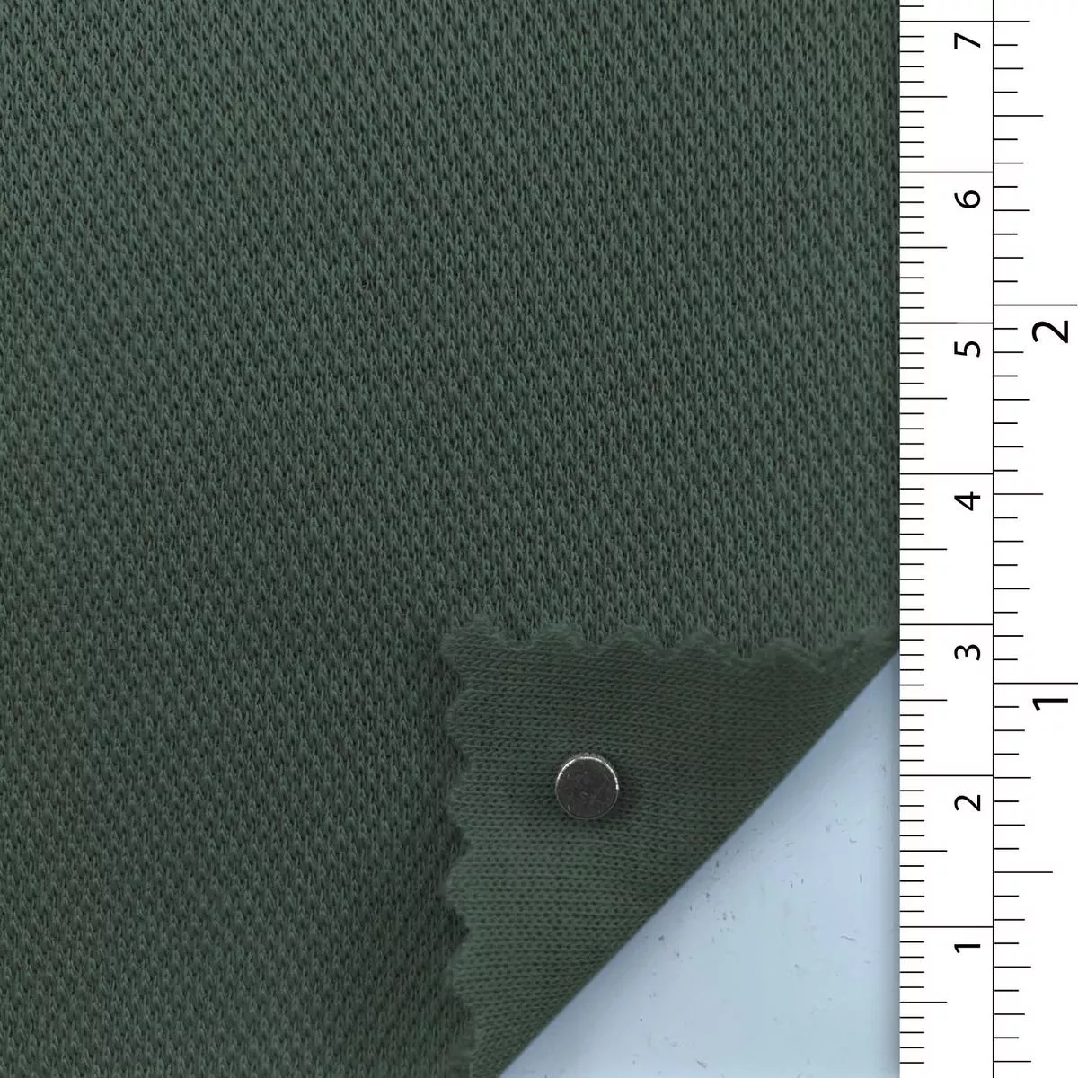Solid Stretch Cotton Polyester Scuba Pique A110321 – Olive Green 9835