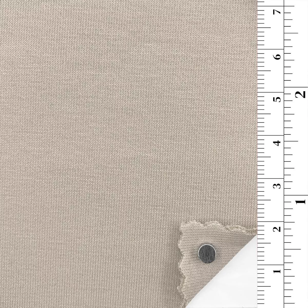 Solid Stretch Cotton Recycled Polyester Scuba A106303 – Linen 7121