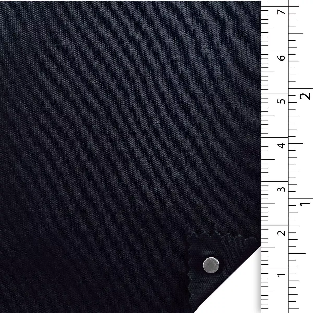 Solid Stretch Mercerized Combed Cotton Lyocell Double Knit / Interlock A107309 – Black 7832