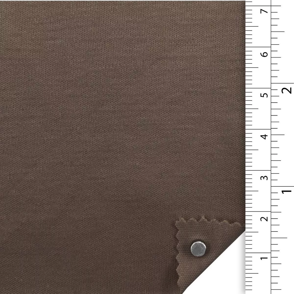 Solid Stretch Mercerized Combed Cotton Lyocell Double Knit / Interlock A107309 – Coffee 7825
