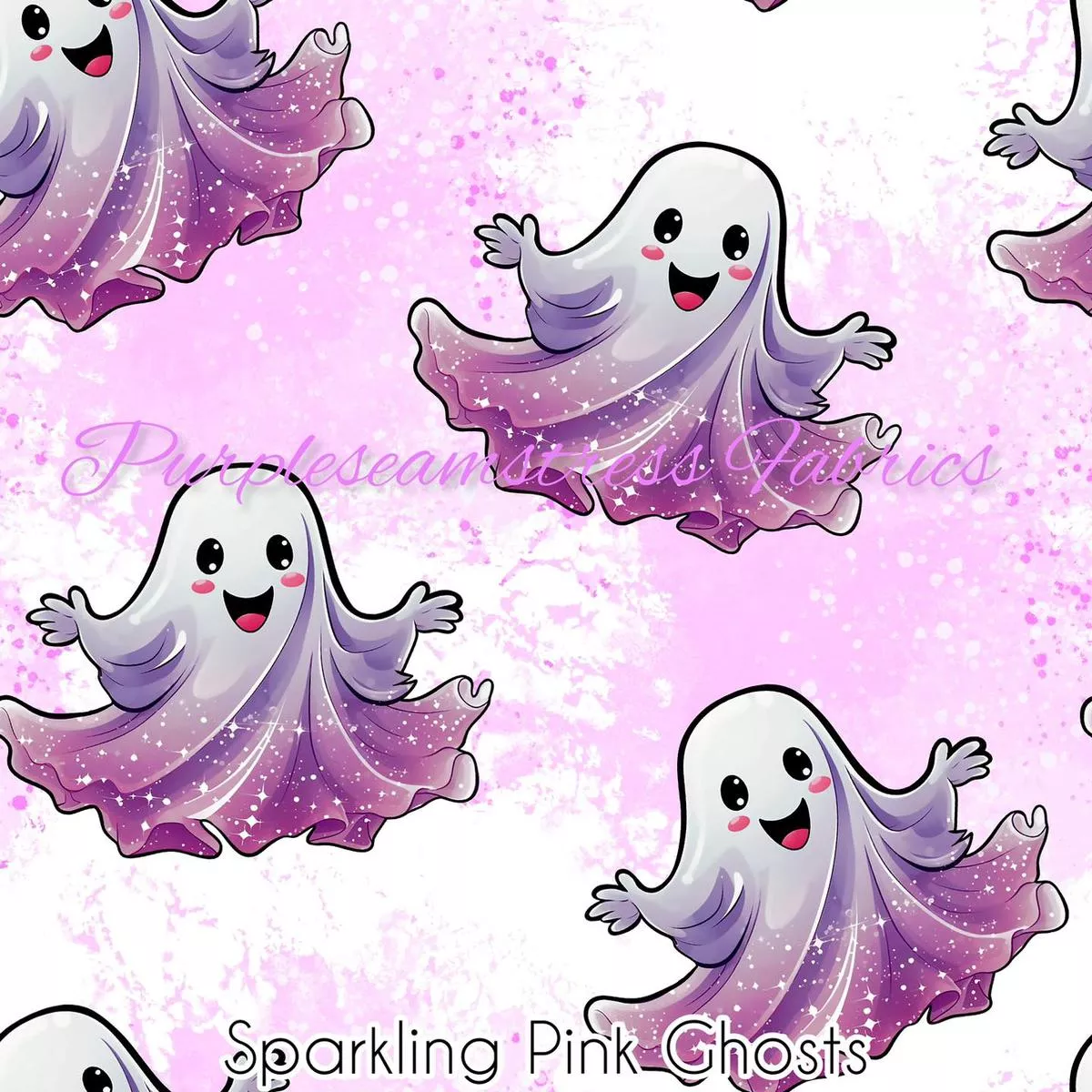 Sparkling Pink GhostsFabric