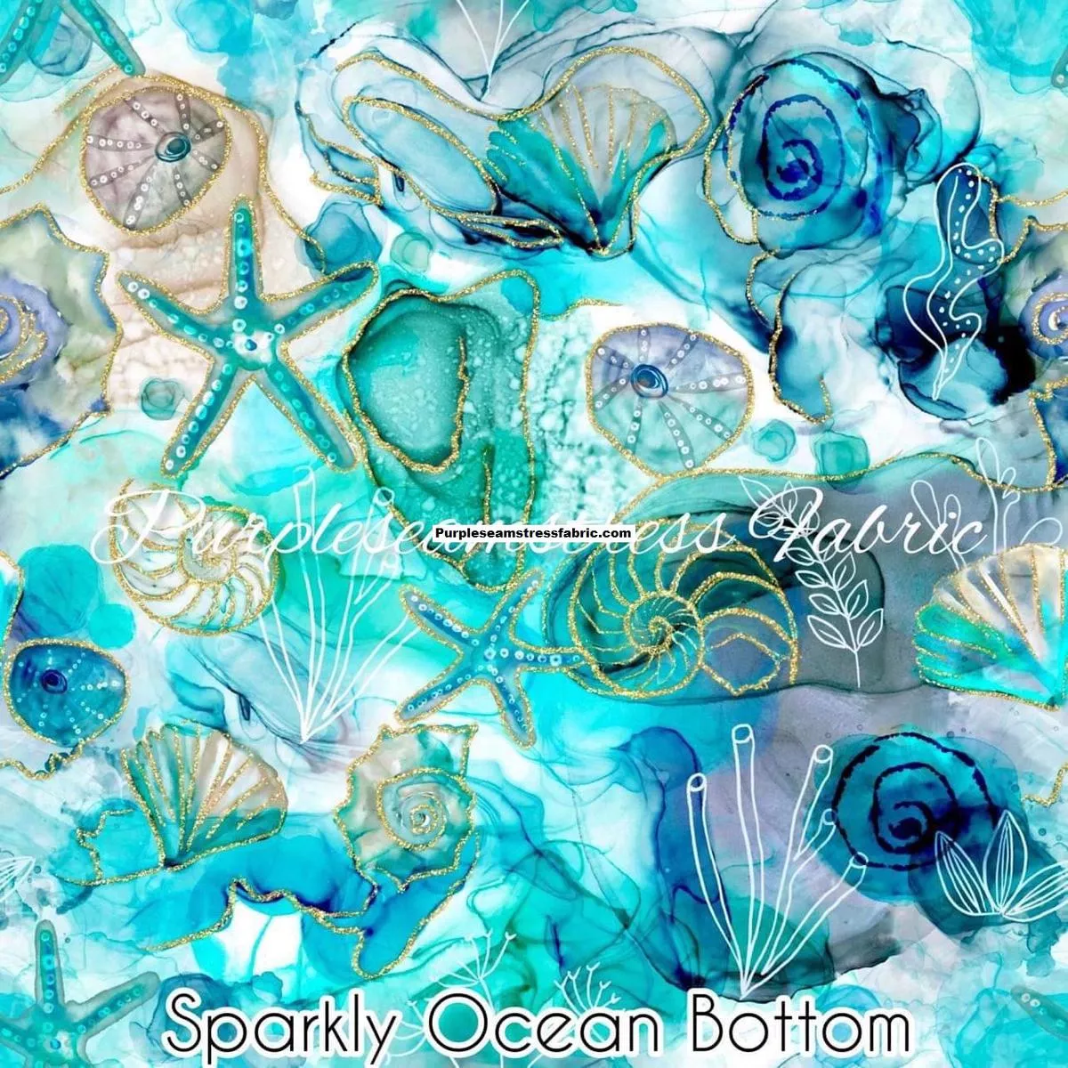 Sparkly Ocean BottomFabric