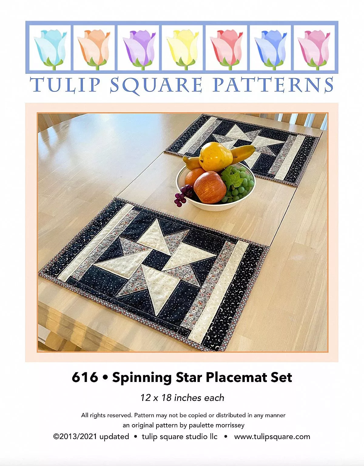 Spinning Star Placemats Downloadable Pattern