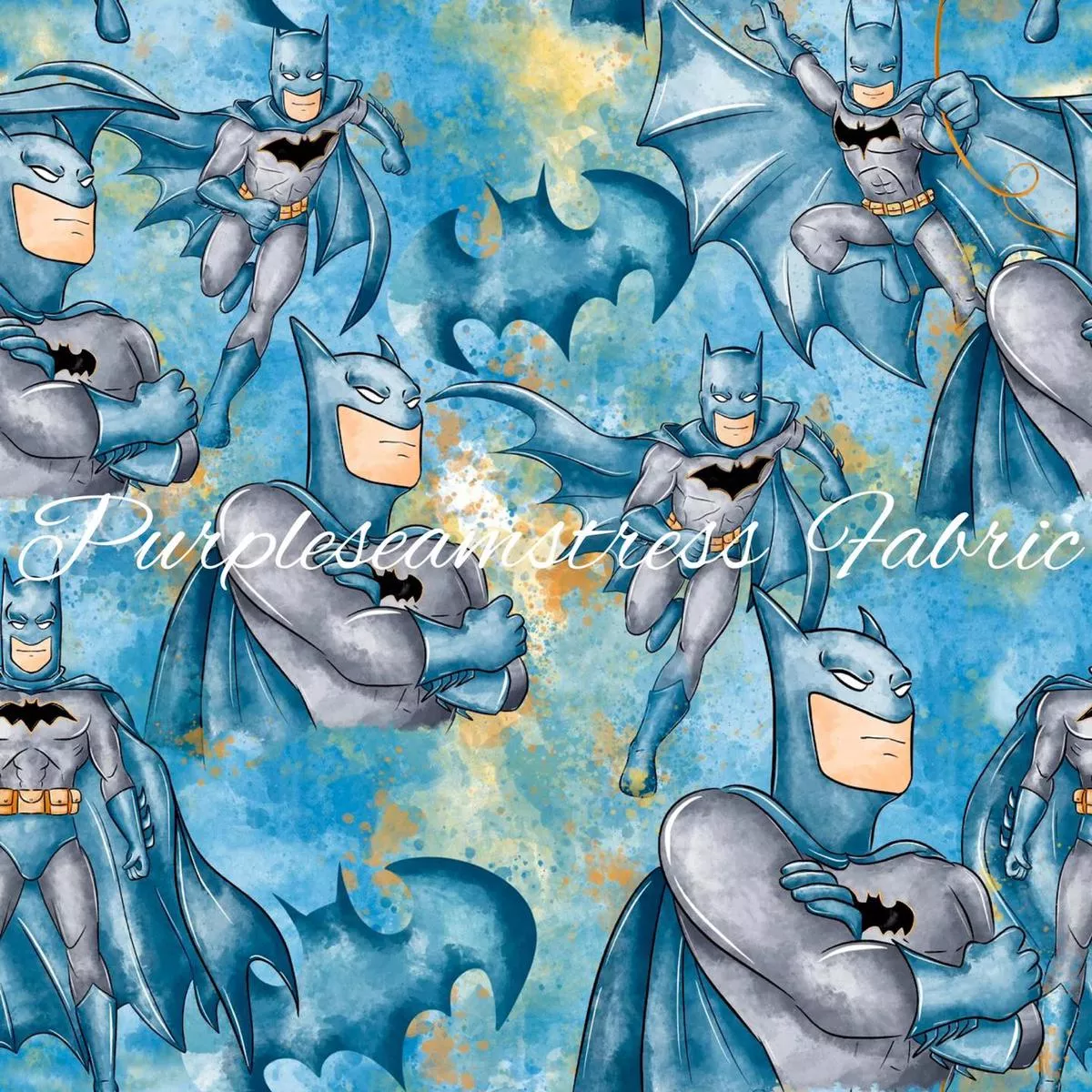 Splattered Sky BatmanFabric