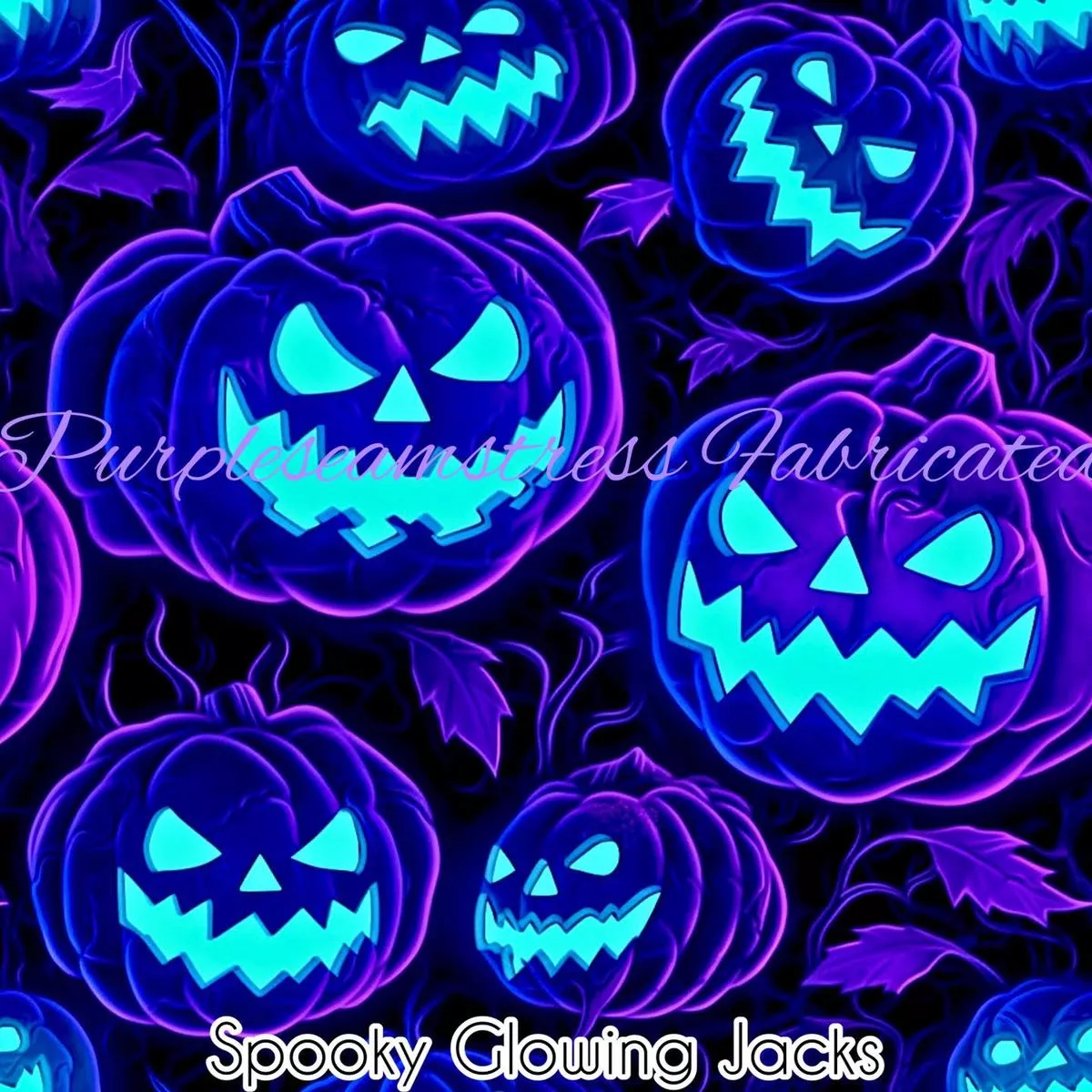 Spooky Glowing JacksFabric