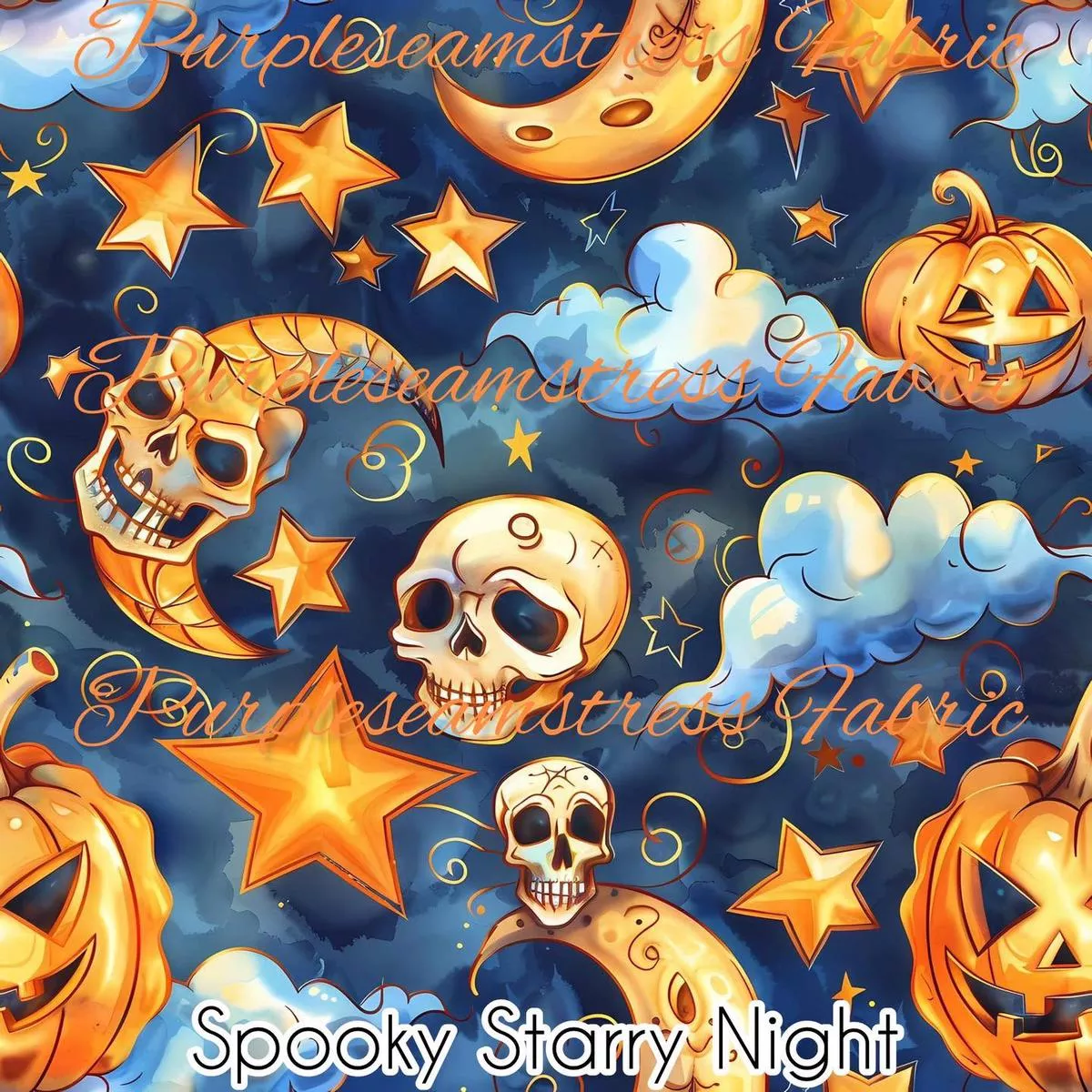 Spooky Starry NightFabric