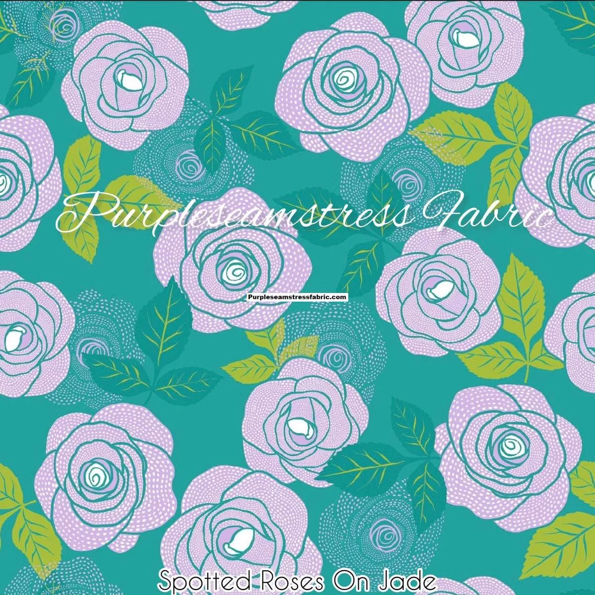 Spotted Roses On JadeFabric