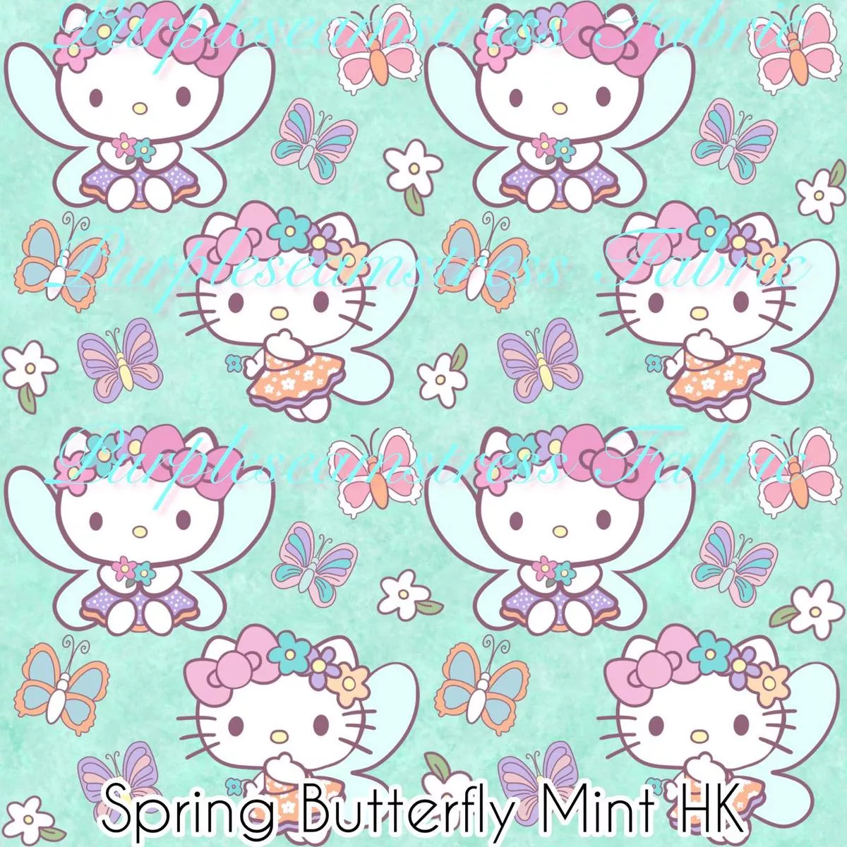 Spring Butterfly Mint HKFabric