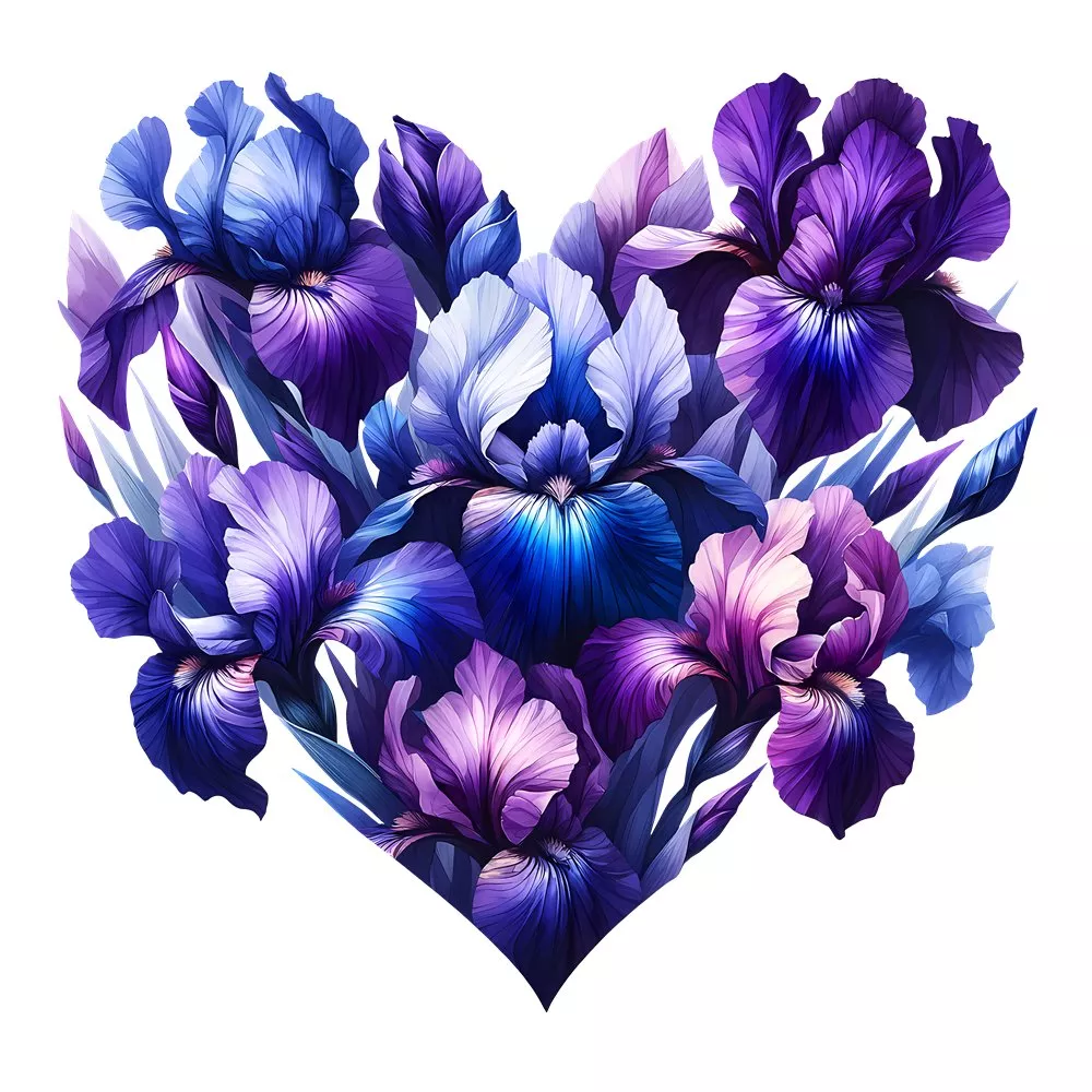 Spring Heart Flowers #5 Fabric Panel
