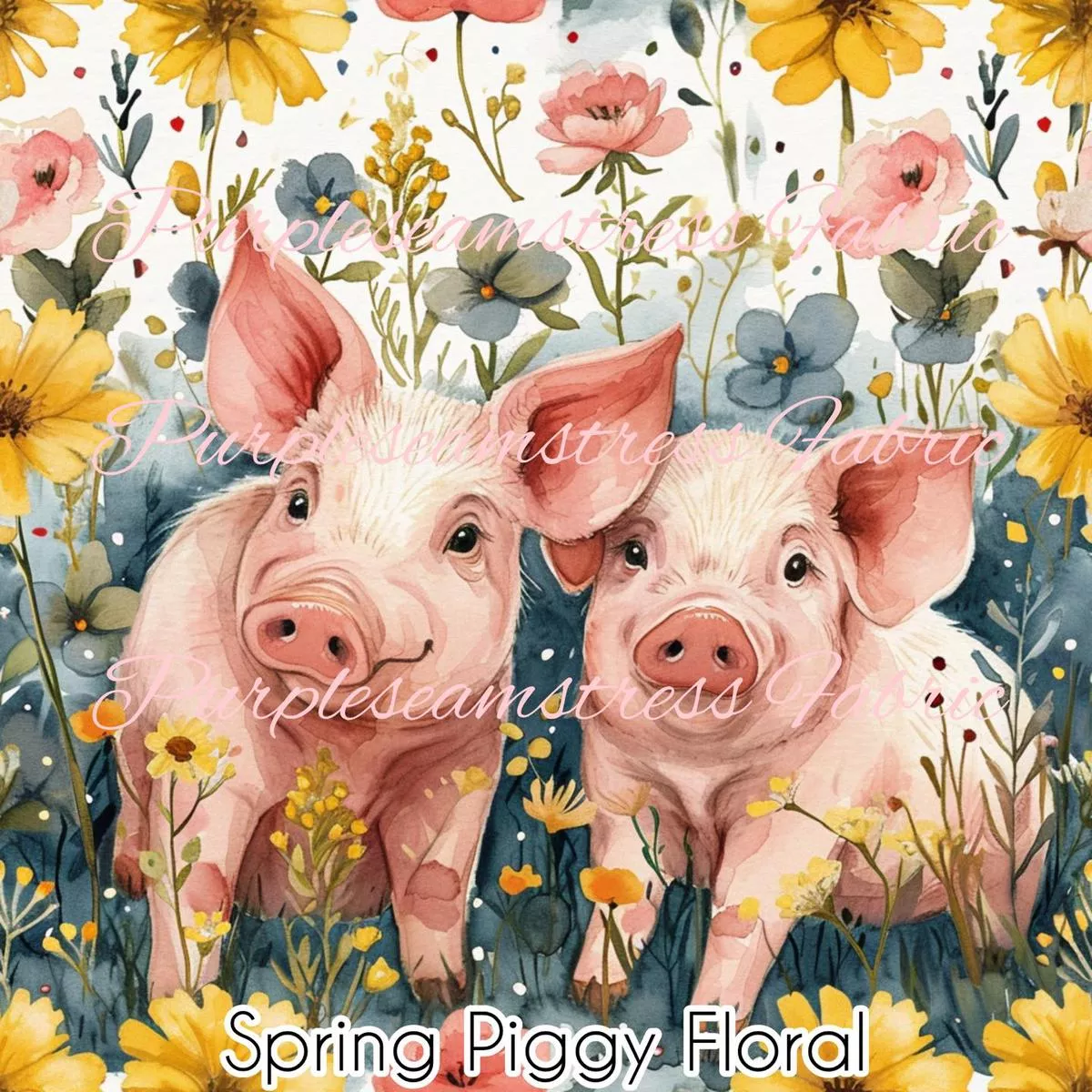 Spring Piggy FloralFabric