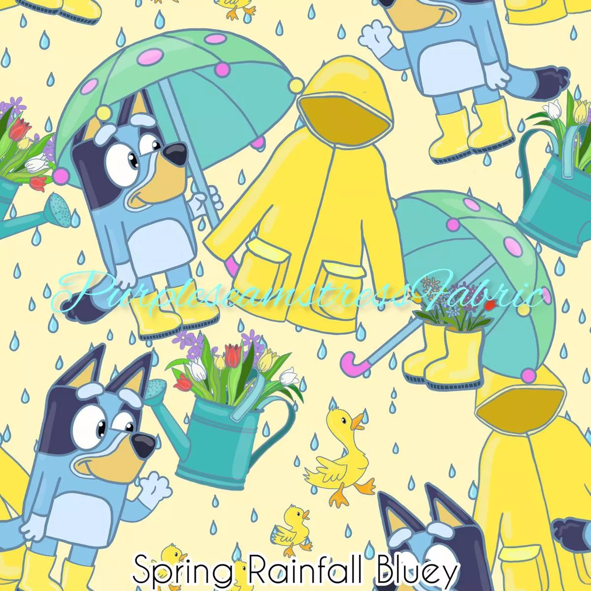 Spring Rainfall BlueyFabric